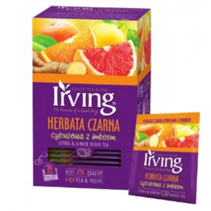 Irving czarna cytrusowa z imbirem 20kop/30g