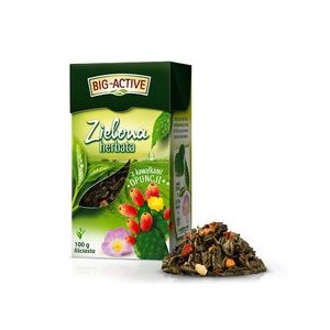 Herbata Big-Active zielona z opuncją - liść. 100g 