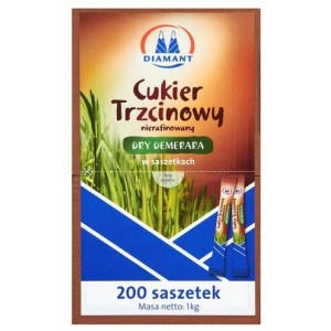Cukier trzcinowy w saszetkach 200szt  DIAMANT